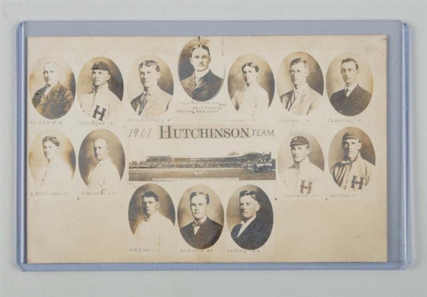 1907 HUTCHINSON KANSAS BASEBALL PHOTO POSTCARD.   