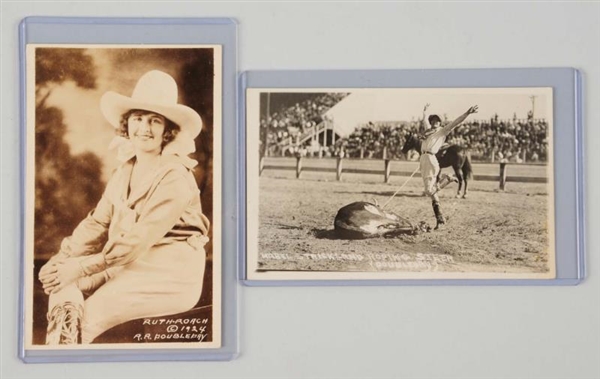 LOT OF 2: RODEO FAMOUS COWGIRLS PHOTO POSTCARDS.  