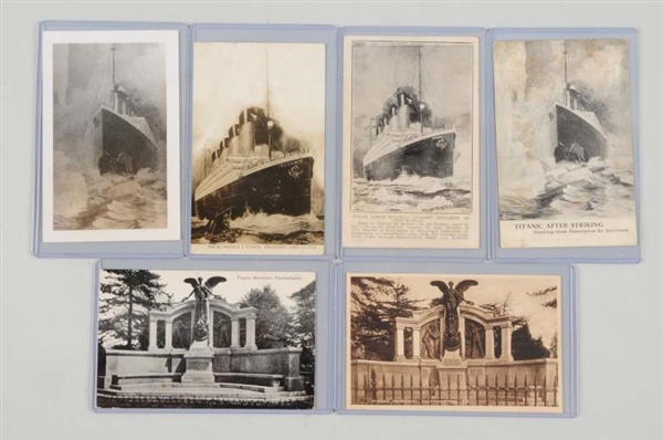 LOT OF 6: TITANIC RELATED POSTCARDS.              
