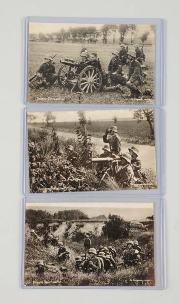 LOT OF 3: GERMAN SOLDIERS REAL PHOTO POSTCARDS.   