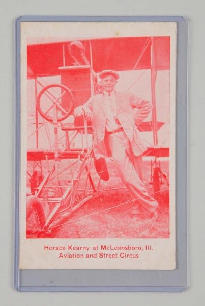 1912 HORACE KEARNY EARLY AVIATOR POSTCARD.        