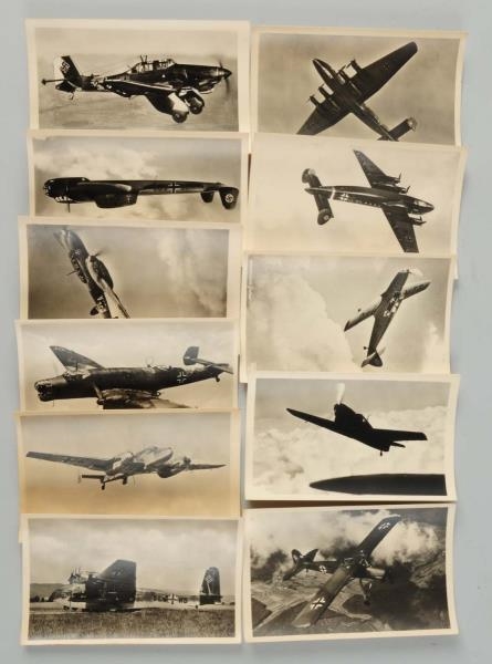 LOT OF 11: WWII GERMAN AIRCRAFT PHOTO POSTCARDS.  