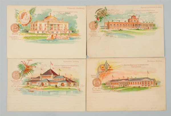 LOT OF 4: COTTON STATES EXPO POSTCARDS.           