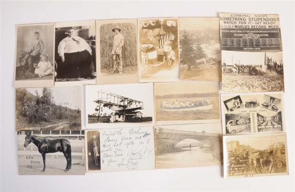 LOST OF 16: ASSORTED REAL PHOTO POSTCARDS.        