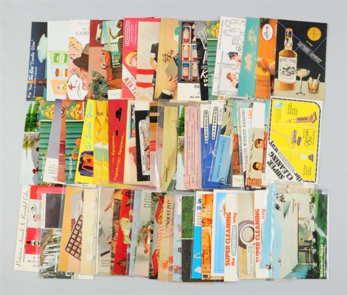 LOT OF 60+ CHROME ADVERTISING POSTCARDS.          