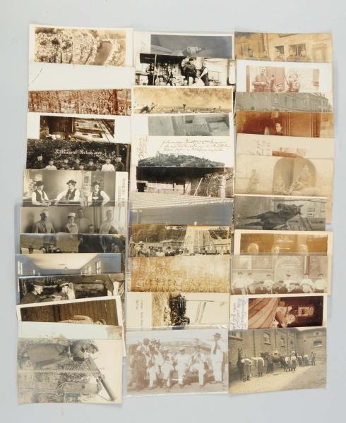 LOT OF 35: WWI ERA REAL PHOTO POSTCARDS.          