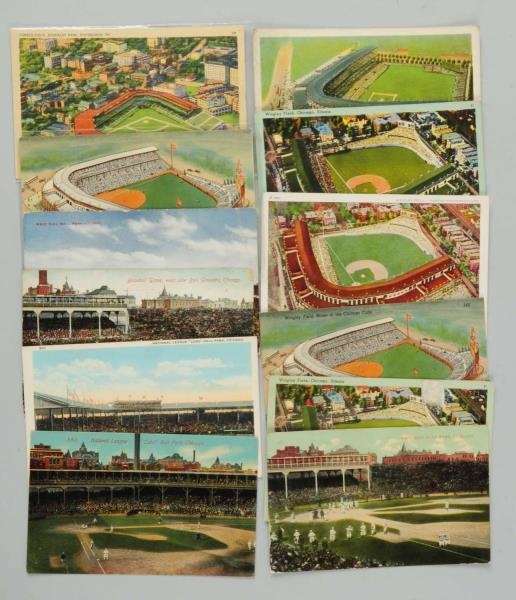 LOT OF 12: CHICAGO CUBS BALL PARK POSTCARDS.      