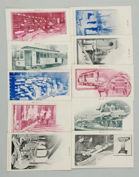THE TEN AGES OF A LETTER POSTCARD SET.            