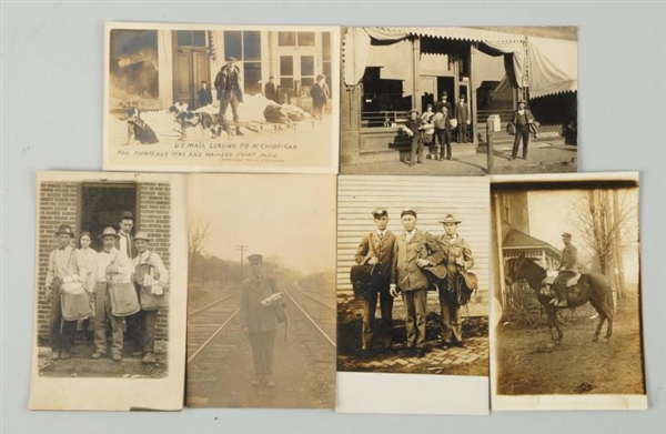 LOT OF 7: EARLY MAIL CARRIER REAL PHOTO POSTCARDS 