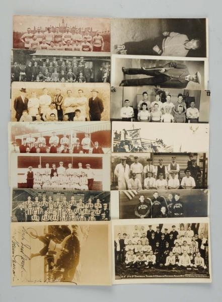 LOT OF 14: VARIOUS SPORTS REAL PHOTO POSTCARDS.   