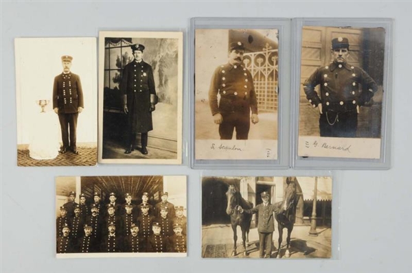 LOT OF 6: POLICE OFFICER REAL PHOTO POSTCARDS.    