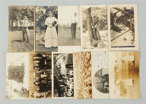 LOT OF 11: PHOTOGRAPHER REAL PHOTO POSTCARDS.     