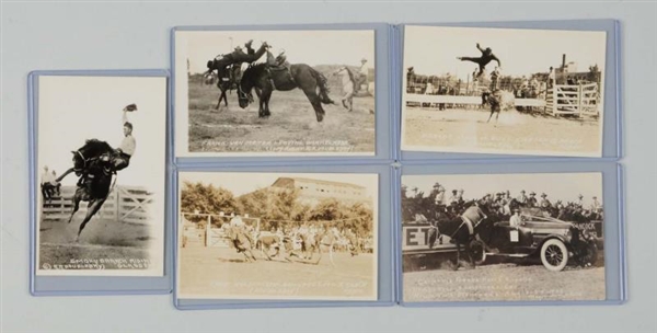 LOT OF 5: RODEO COWBOYS REAL PHOTO POSTCARDS.     