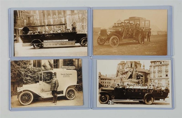 LOT OF 4: FOREIGN BUS REAL PHOTO POSTCARDS.       