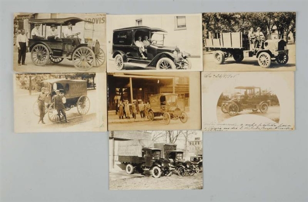 LOT OF 7: EARLY TRUCK REAL PHOTO POSTCARDS.       