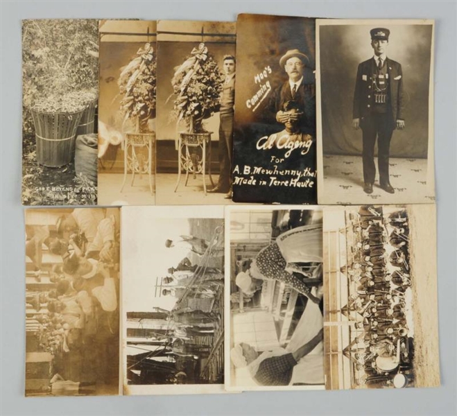 LOT OF 9: OCCUPATIONAL REAL PHOTO POSTCARDS.      