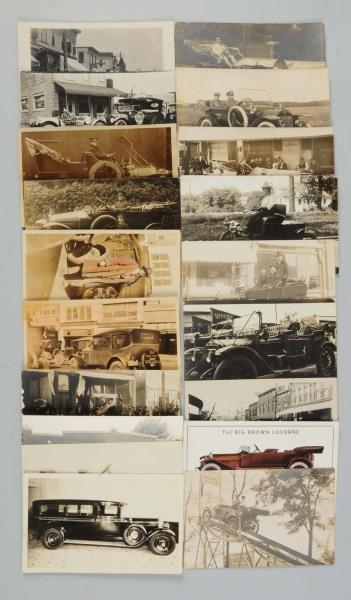 LOT OF 19 EARLY AUTOMOBILE POSTCARDS.             