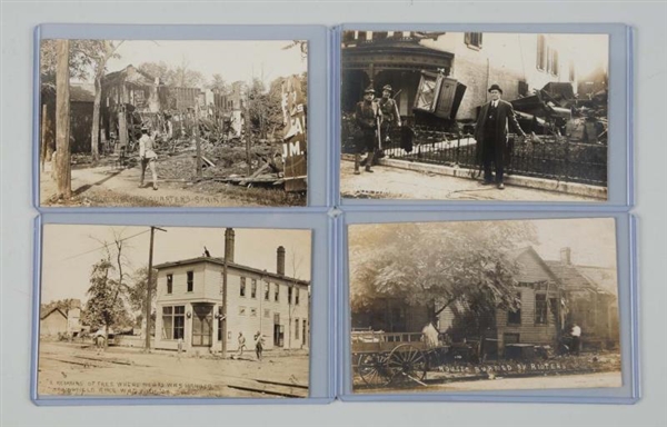 LOT OF 4: RACE RIOT REAL PHOTO POSTCARDS.         