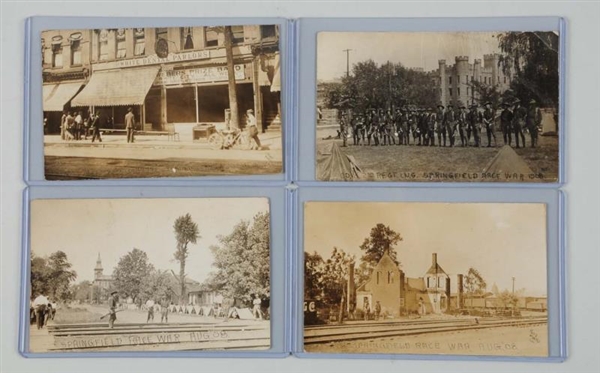 LOT OF 4: RACE RIOT REAL PHOTO POSTCARDS.         