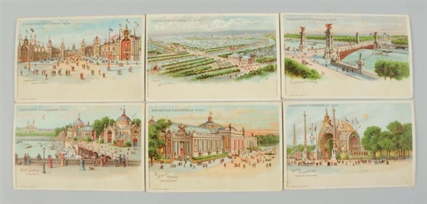 LOT OF 6: PARIS EXPO HOLD-TO-LIGHT POSTCARDS.     