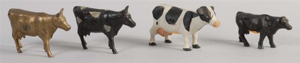 LOT OF 4: CAST IRON COW STILL BANKS.              