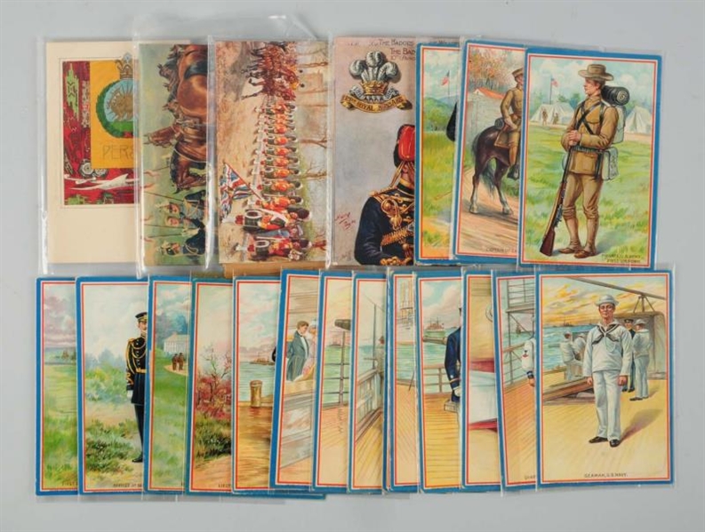 LOT OF 61: MILITARY POSTCARDS.                    
