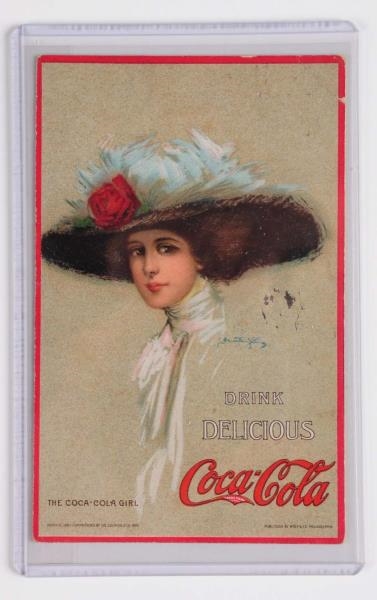 1909 COCA COLA GIRL POSTCARD HAMILTON KING ARTIST 