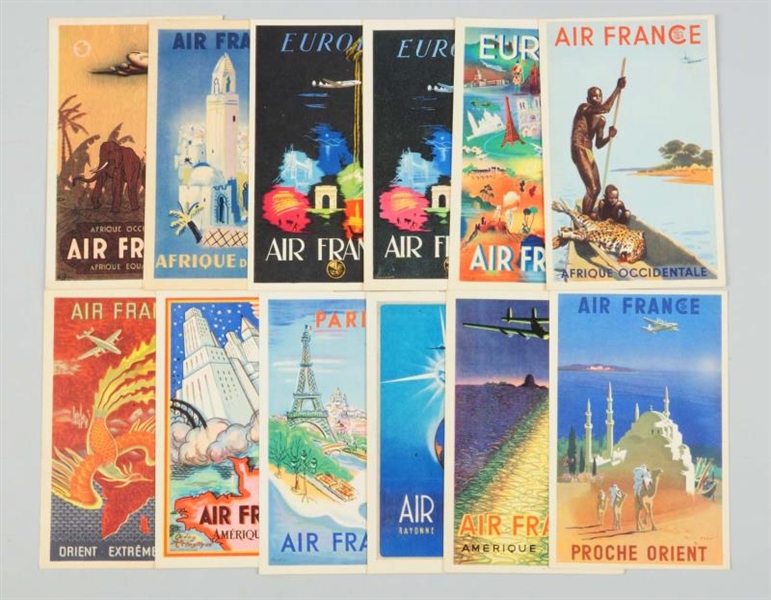 LOT OF 12 AIR FRANCE POSTCARDS AIRPLANES AVIATION 