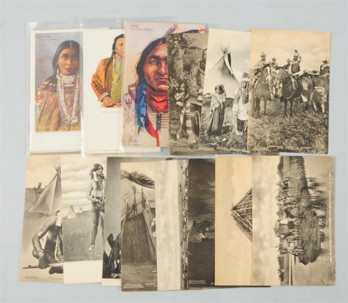 LOT OF 34: NATIVE AMERICAN INDIANS POSTCARDS.     