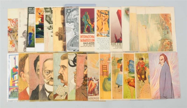 LOT OF 26: FOREIGN ARTISTIC POSTCARDS.            