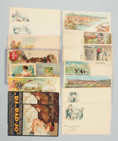 LOT OF 15: GERMAN AND SWISS ADVERTISING POSTCARDS 