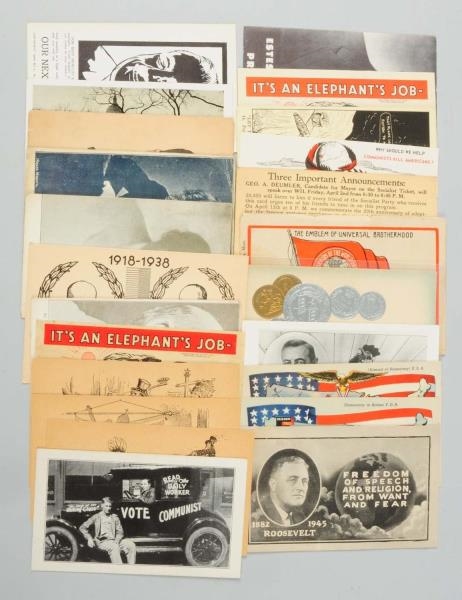 LOT OF 23: SOCIAL AND POLITICAL POSTCARDS.        
