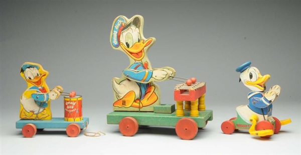 LOT OF 3:  FISHER-PRICE DONALD DUCK TOYS.         