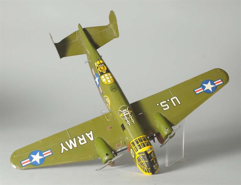 TIN MARX WIND-UP MILITARY AIRPLANE WITH BOX.      