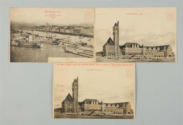 LOT OF 3: LARGE ST. LOUIS HOLD-TO-LIGHT POSTCARDS 