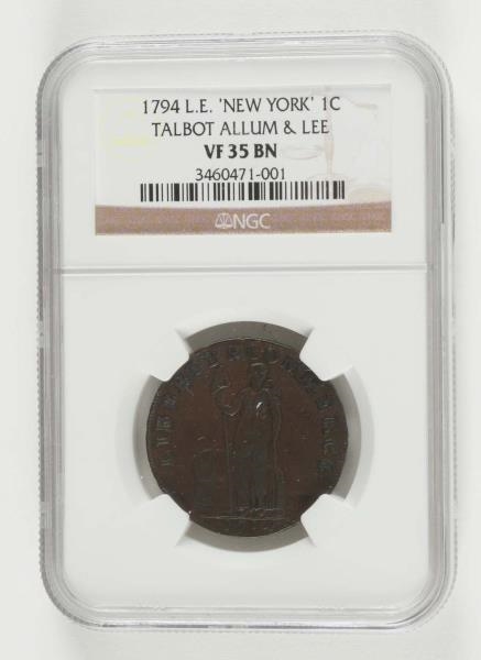 1794 LE NEW YORK 1¢ MERCHANT TOKEN.               
