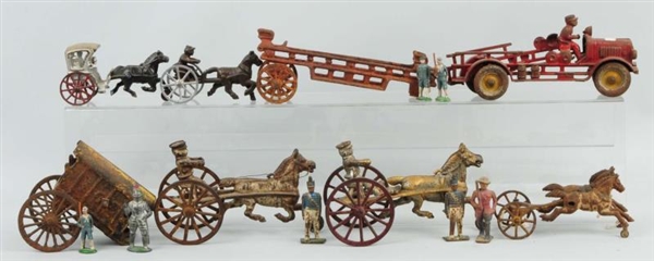 LOT OF HORSES & CARRIAGES.                        