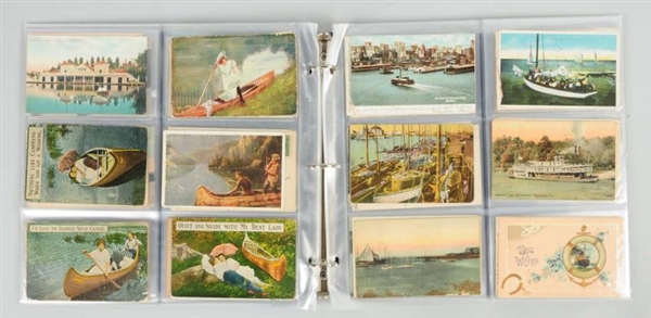 LOT OF 120CARS, BOATS & SHIP POSTCARDS.           