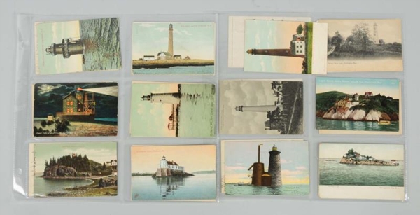 LOT OF 24: POSTCARDS OF LIGHTHOUSES.              