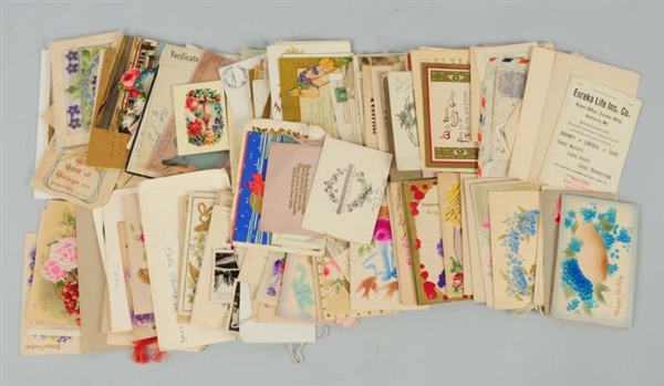 LOT OF 200 POSTCARDS AND CALLING CARDS.           