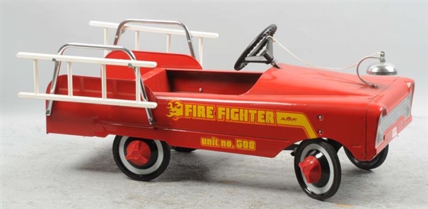PRESSED STEEL AMF FIRE FIGHTER LADDER PEDAL CAR.  