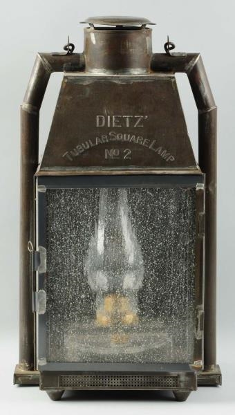 LARGE TIN DIETZ TUBULAR SQUARE LAMP - NO. 2.      