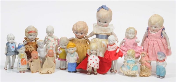 LOT OF 18: JAPANESE ALL-BISQUE DOLLS.             