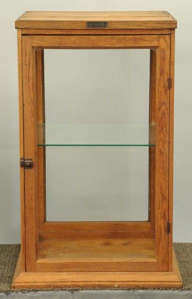 LARGE SQUARE WOODEN DISPLAY CASE.                 