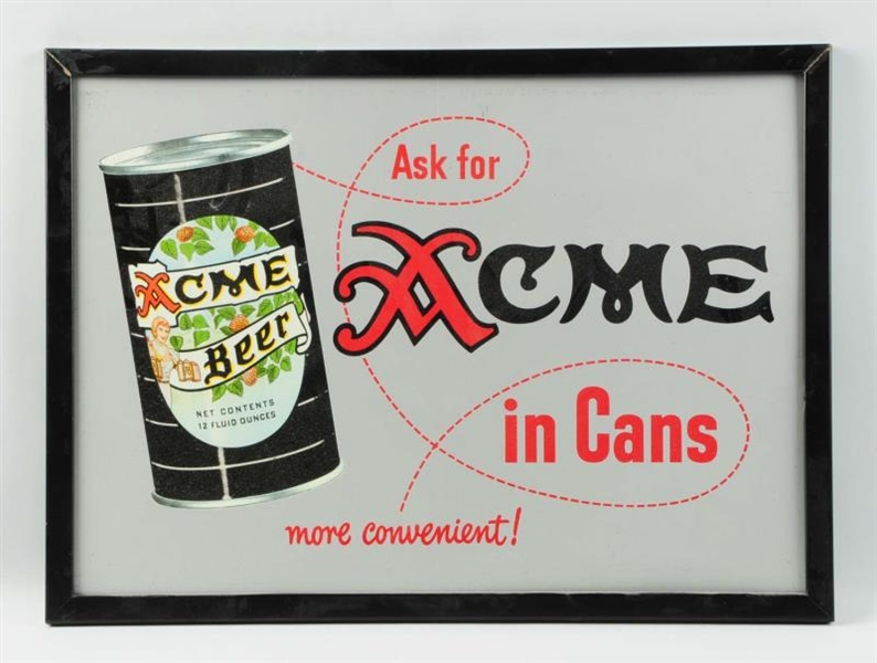 ACME BEER TIN ADVERTISING SIGN.                   