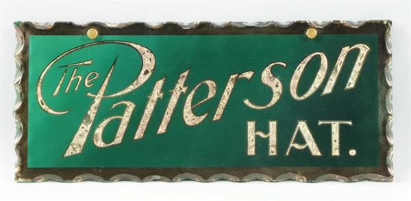 PATTERSON HAT REVERSE PAINT ON GLASS SIGN.        