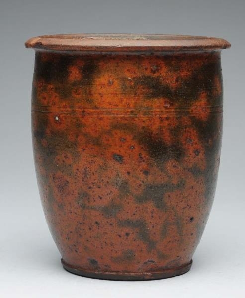 EARLY REDWARE CROCK.                              
