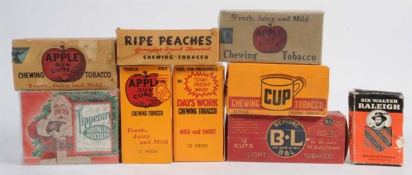 LOT OF ASSORTED TOBACCO BOXES.                    