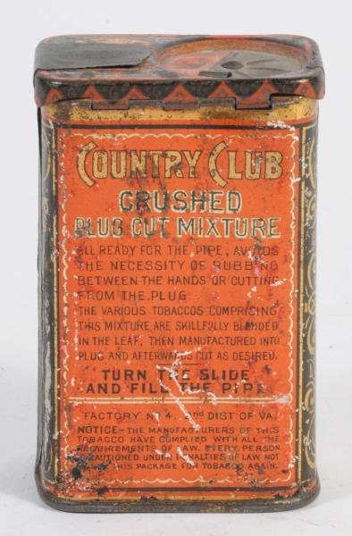 COUNTRY CLUB VERTICAL POCKET TIN.                 
