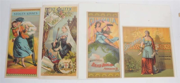 LOT OF 4: TOBACCO LABELS.                         